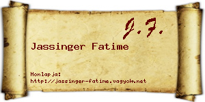 Jassinger Fatime névjegykártya